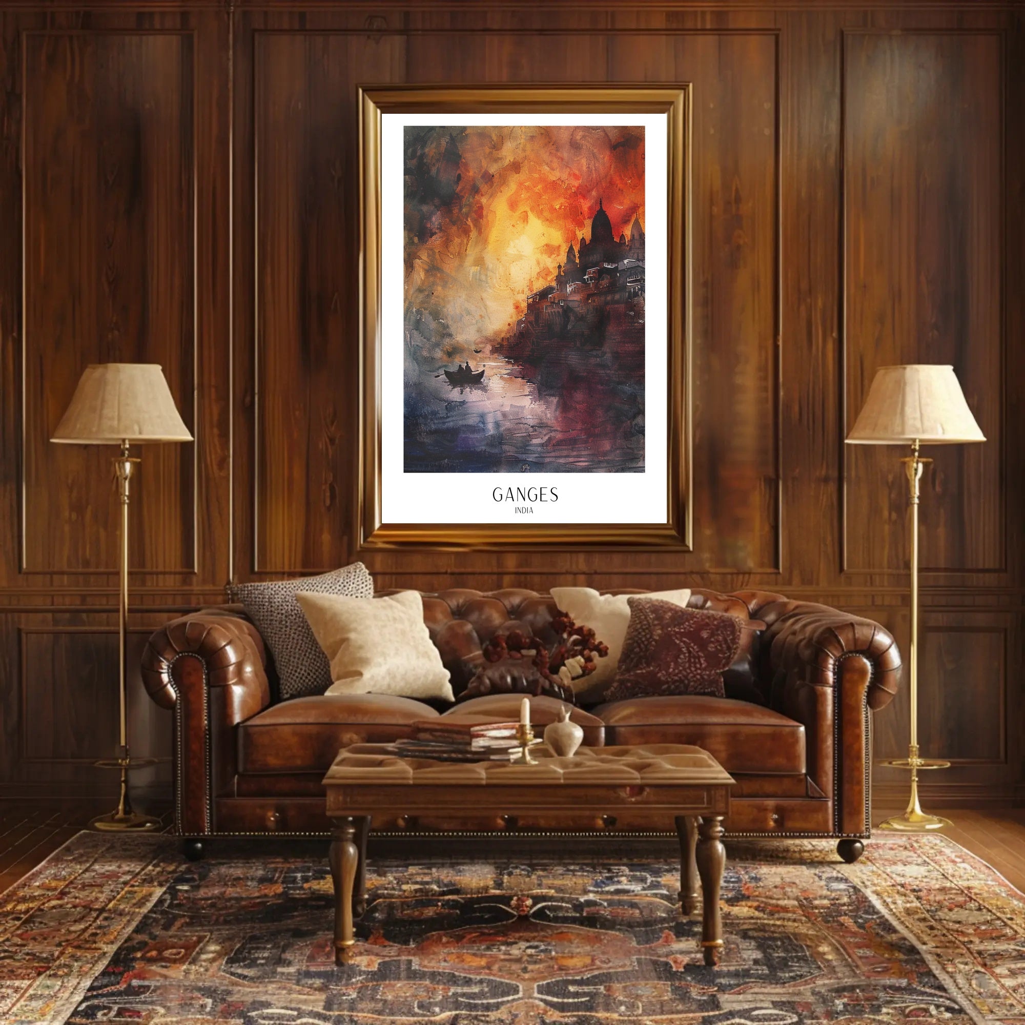 Ganges at Sunset Poster PosterGoat