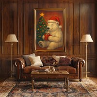 Cozy Christmas Bear Poster