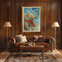 Winter Elephant Delight Poster