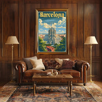 Sagrada Família Travel Poster: Vintage Urban Charm