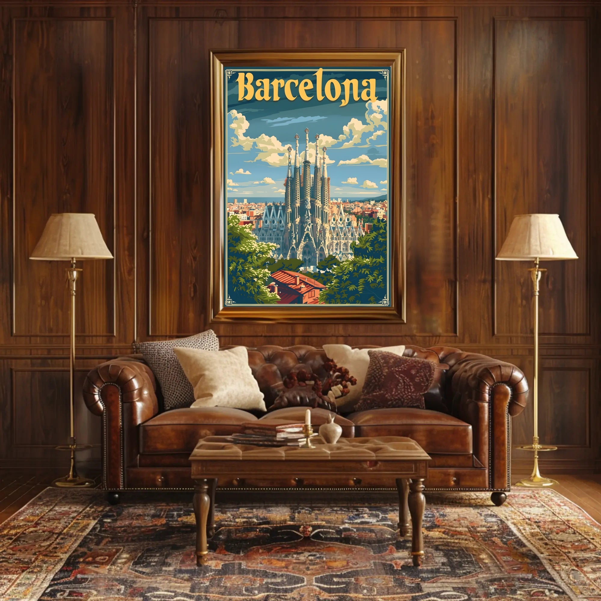 Sagrada Família Travel Poster: Vintage Urban Charm