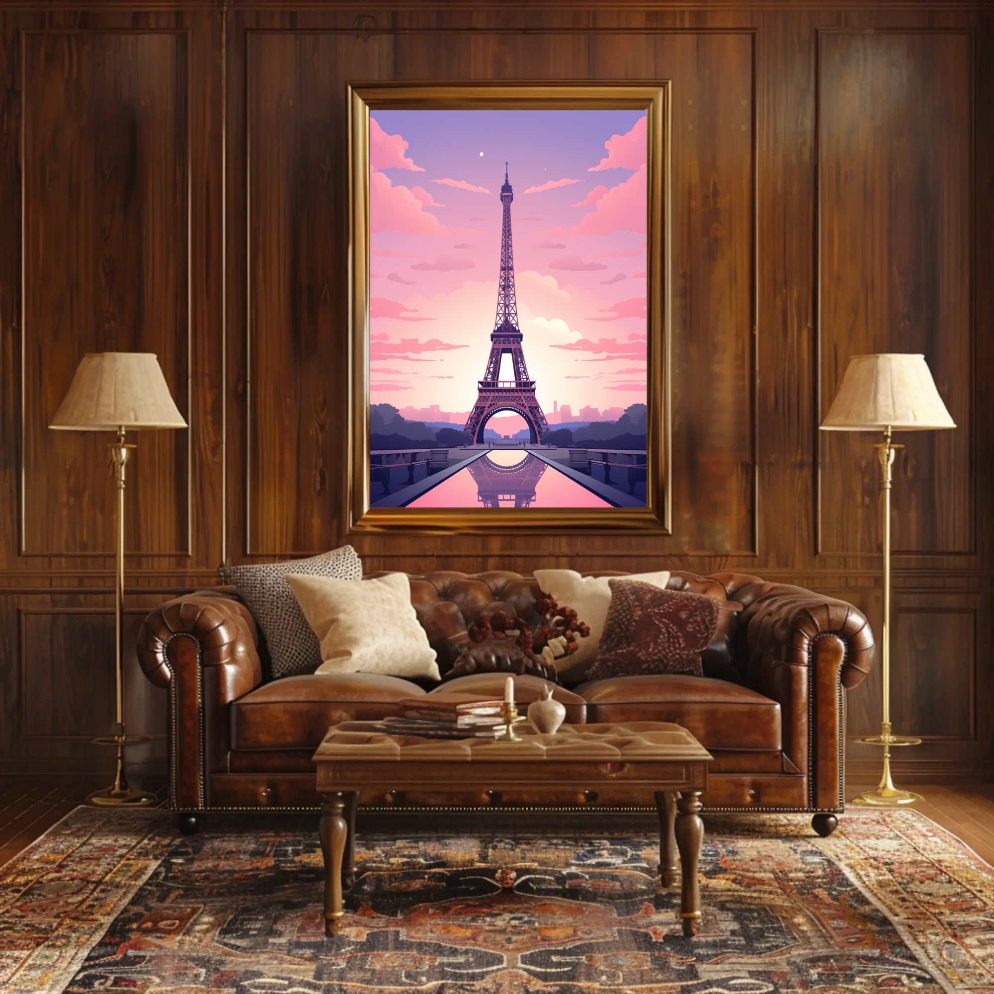 Eiffel Tower At Sunset Poster