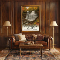 Cuyahoga Valley Waterfall Scenic Travel Poster