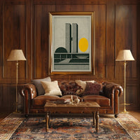 Modernist Architectural Blueprint Illustration Urban or Cityscape Poster
