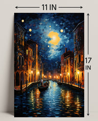 Moonlit Venetian Canal Poster