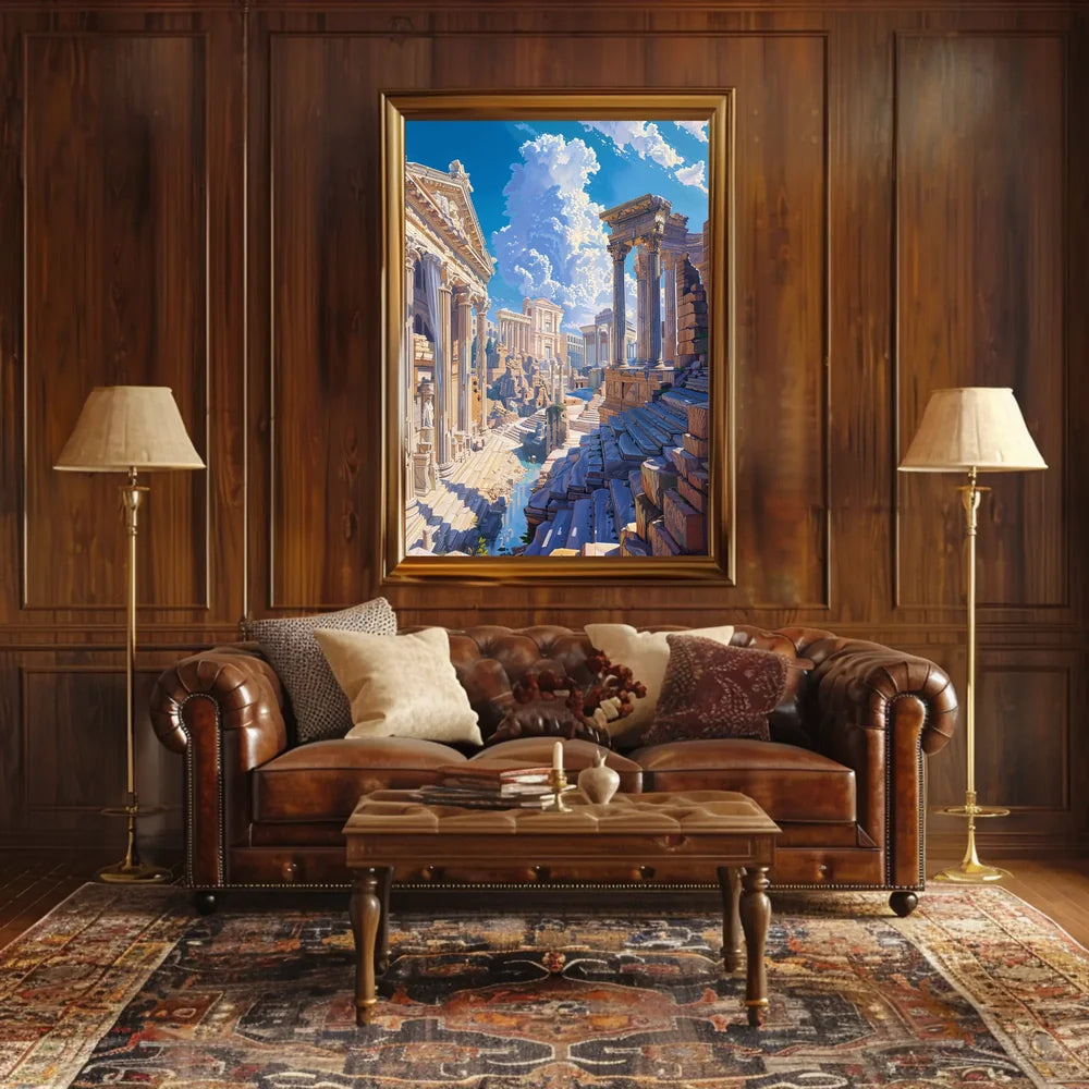 Ancient Roman Ruins: A Timeless Fantasy Poster