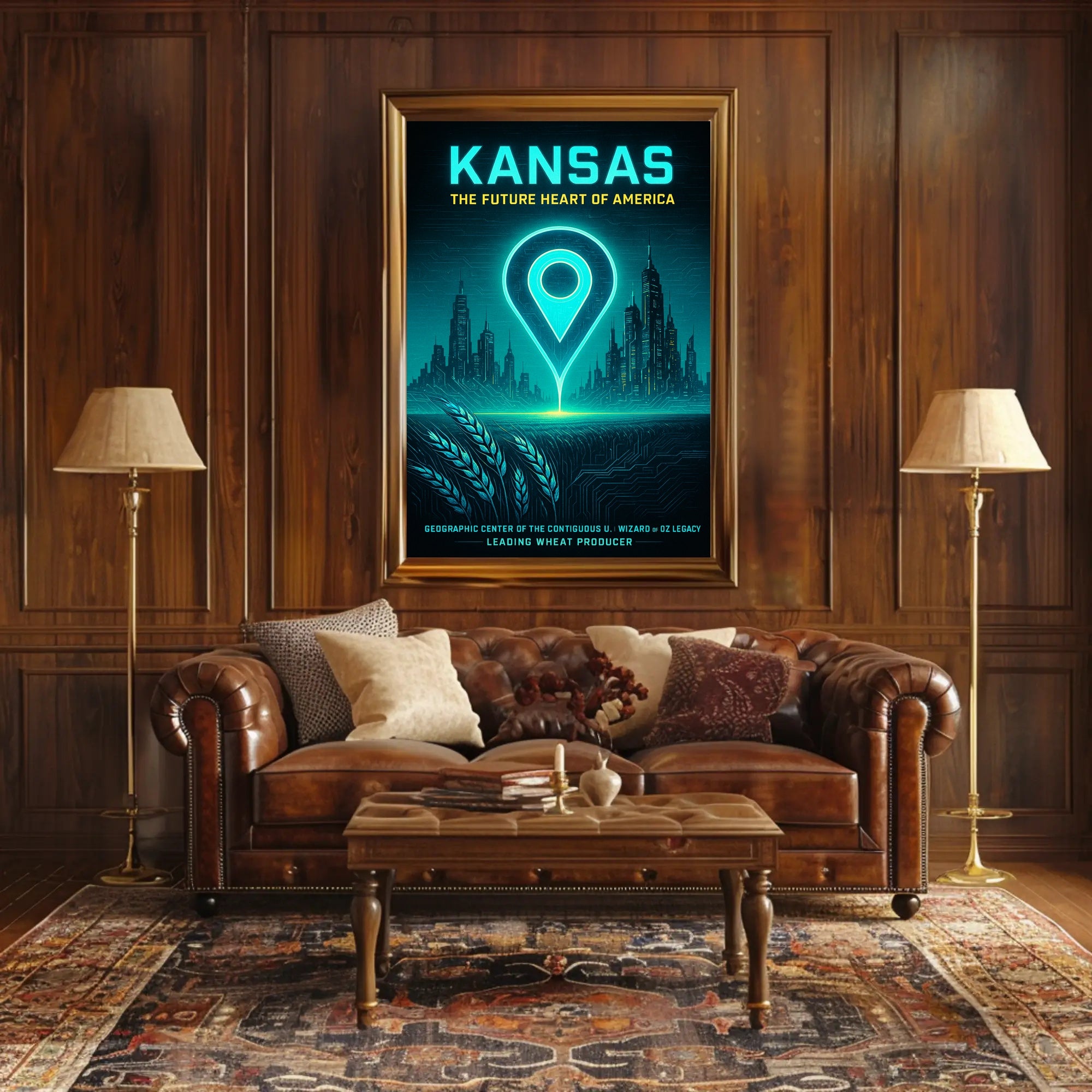 Kansas The Future Heart of America Poster PosterGoat