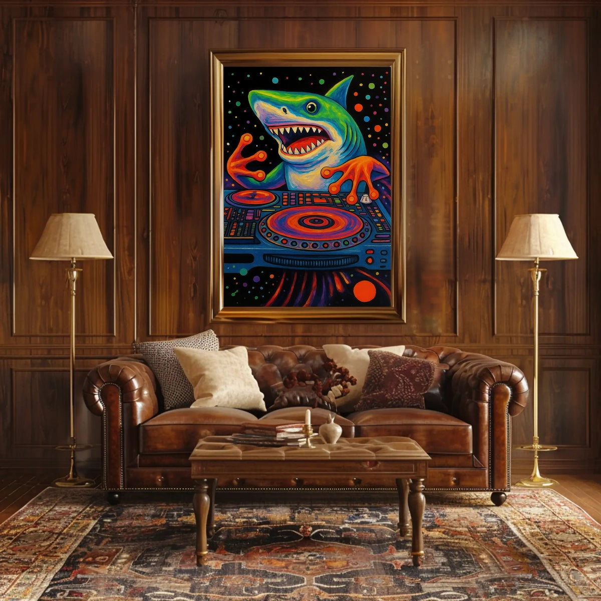 Playful Shark Design Perfect for Kids' Animal Poster