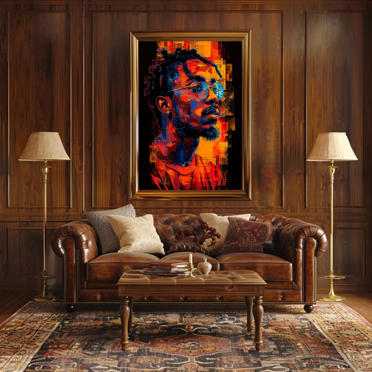 Vibrant Portrait In Abstract Abstract Poster