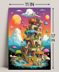 Fantasy Tower In A Dreamscape Poster PosterGoat