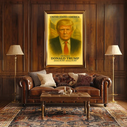 Donald Trump 45th President of the United States Vintage Watercolor Poster