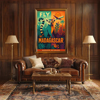 Fly Madagascar Wander in Color Travel Poster PosterGoat