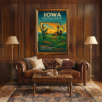 HEARTLAND HARMONY: CELEBRATE IOWA VINTAGE STYLE CULTURAL POSTER