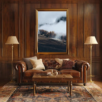 Misty Autumn Mountain Landscape Photorealistic Art Print