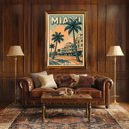 Miami Retro 1970s Travel Poster