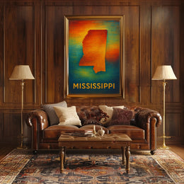 Mississippi State Art Scenic Wanderlust Poster