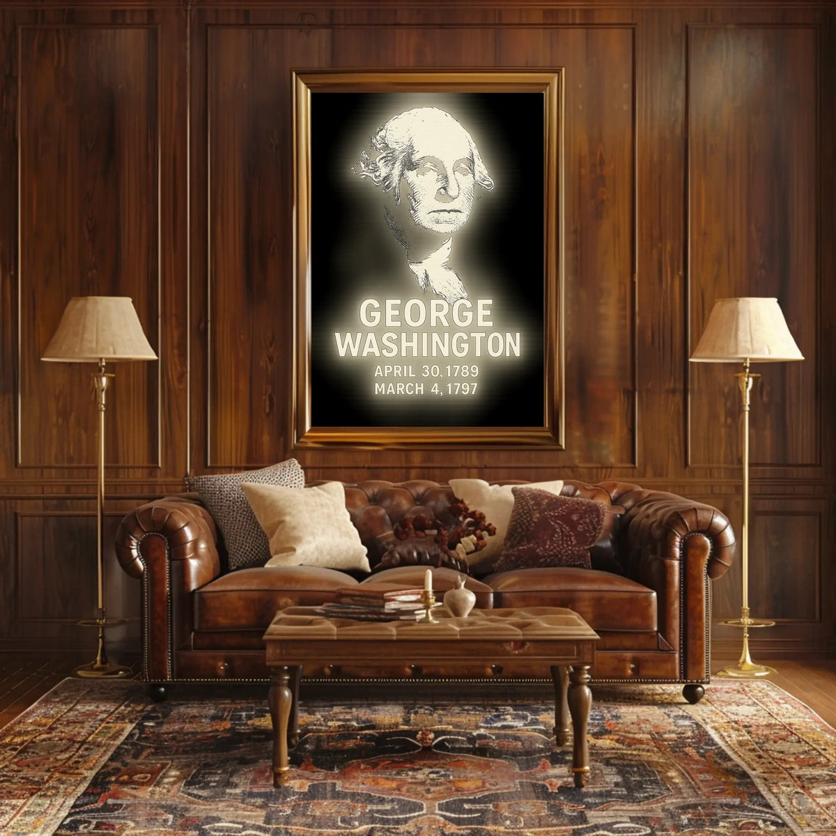 George Washington US History Portrait Gallery Display Poster