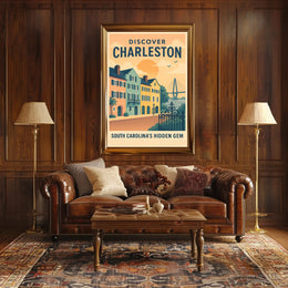 Charleston Travel Poster Vintage Coastal Wall Art