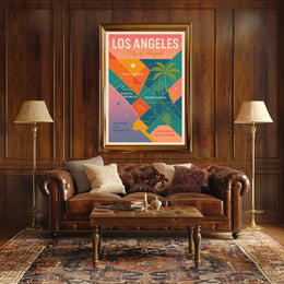 Vibrant Los Angeles Map Retro-Modern Travel Poster PosterGoat