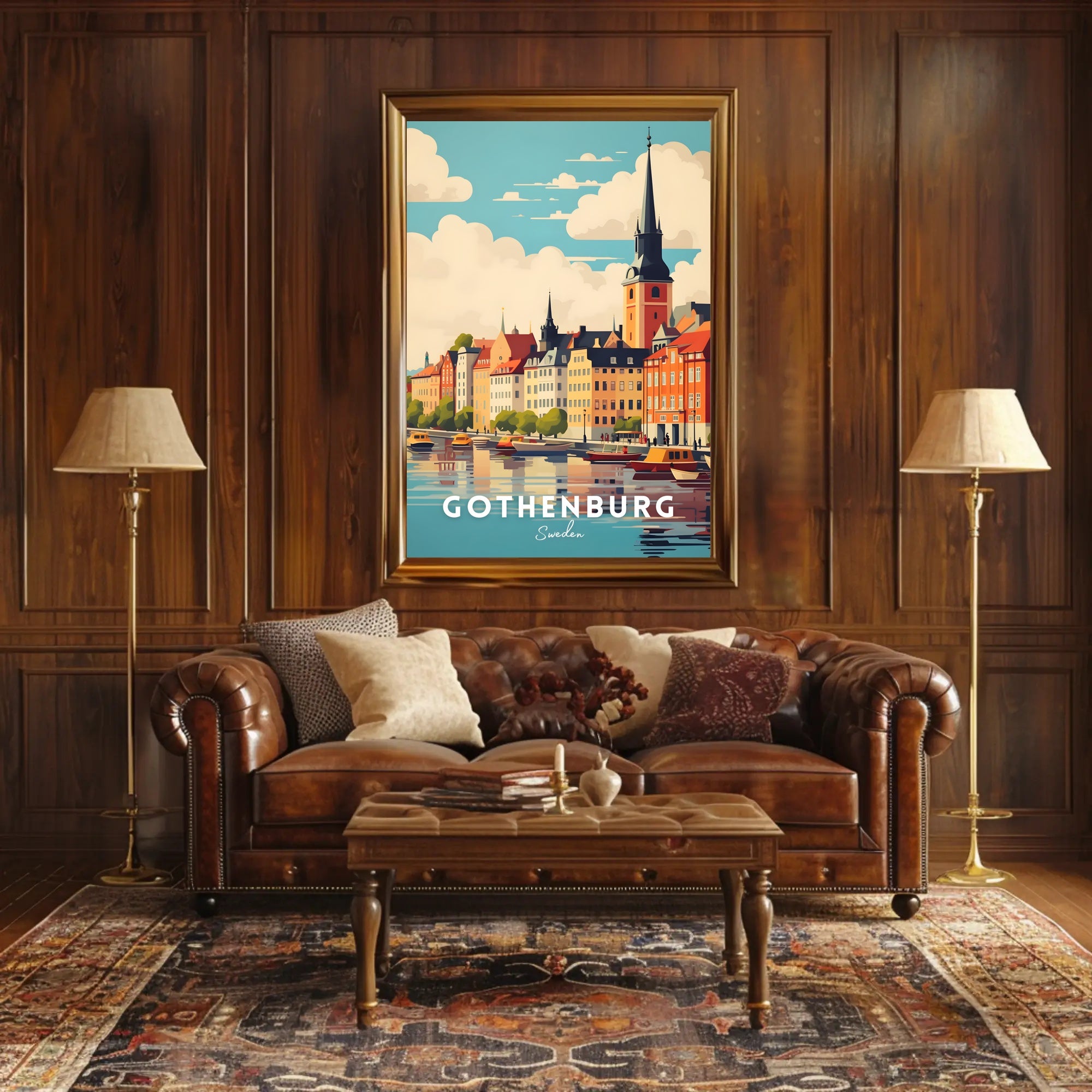 Gothenburg Cityscape Travel Poster