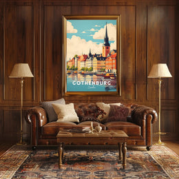 Gothenburg Cityscape Travel Poster
