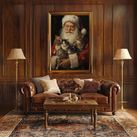 Santa Claus With Kittens Poster