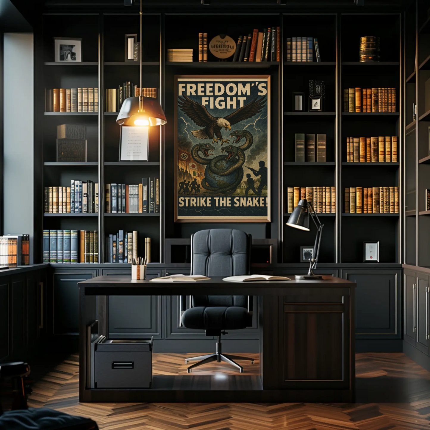 Freedom's Fight WWII Propaganda Poster
