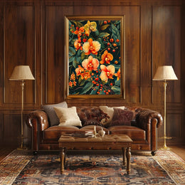 Vibrant Orchid Botanical Art Poster for Modern Tropical Decor