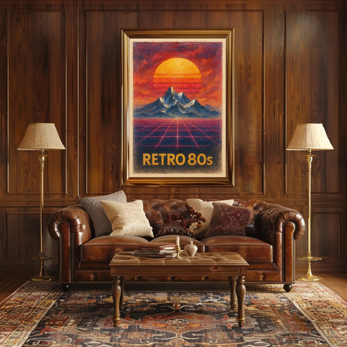 RETRO Sunsets and Mountains Synthwave Abstract or Artistic Poster