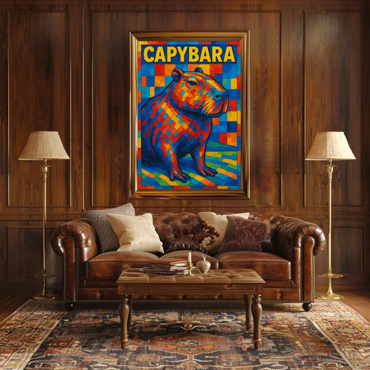 Capybara Mosaic Art Poster