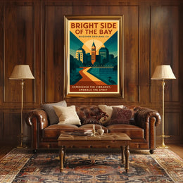 Oakland Cityscape Modern Vintage Travel Poster Art