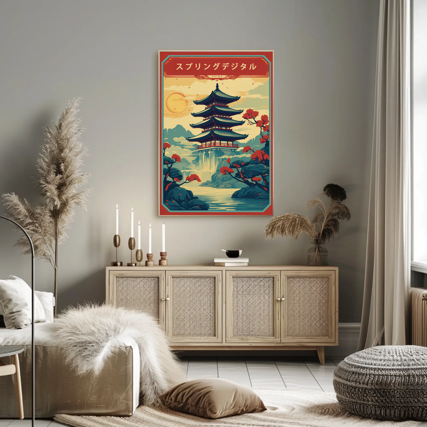 Japan Pagoda Vintage Travel Poster