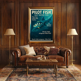 Pilot Fish and Shark Symbiosis Educational Poster