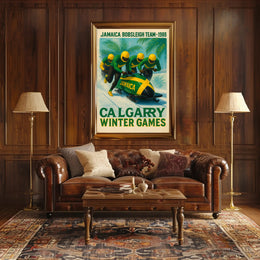Jamaica Bobsleigh Team 1988 Winter Poster