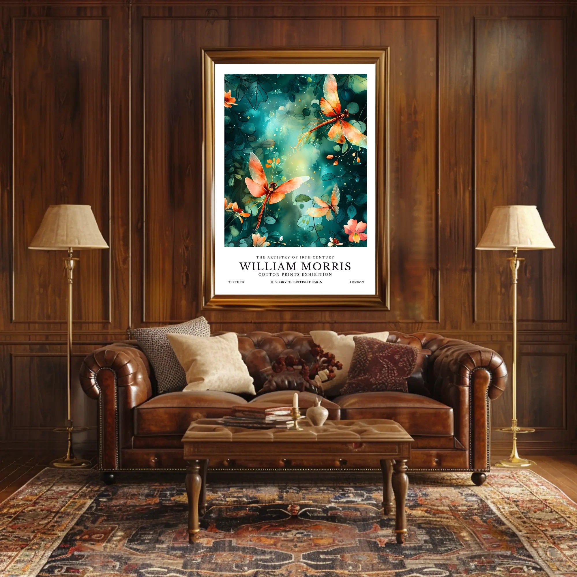 William Morris Inspired Art Nouveau Floral Artistic Poster