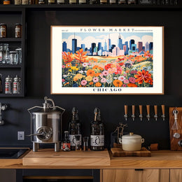Flower Market Chicago Cityscape Urban or Cityscape Poster