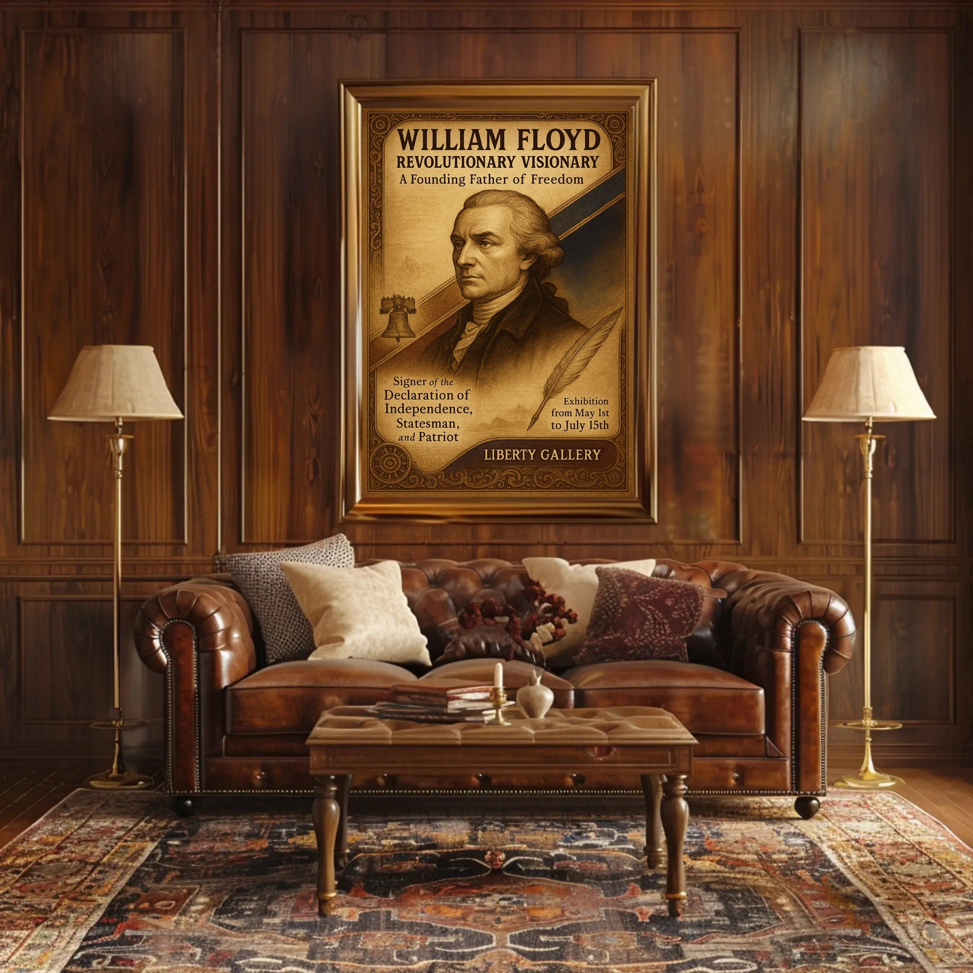 American Independence Historical Figure Vintage Patriotic Poster