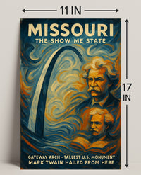 Missouri Gateway Arch Vintage Cultural or Heritage Poster
