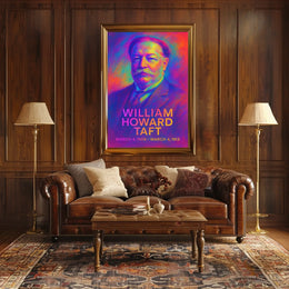 William Howard Taft 27th President of the United States Neon Gradient Overlay Poster