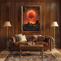 Cowboy's Cosmic Encounter Art Print Poster for Room Decor PosterGoat