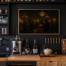 Enchanted Masquerade Moonlit Skyline Dreamlike Panorama Surreal Cityscape Poster