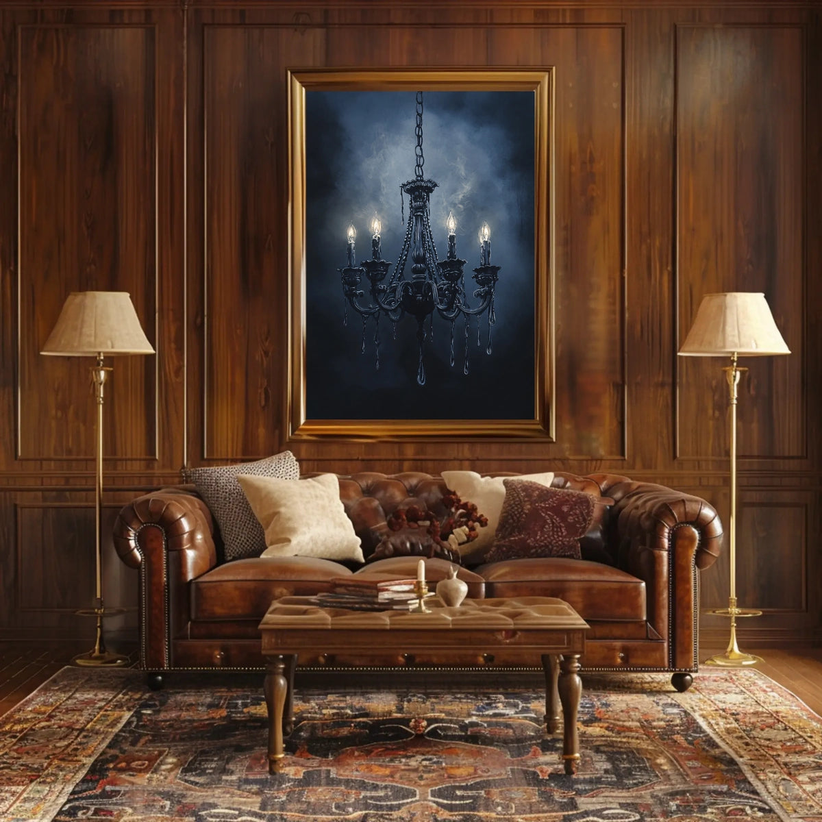 Vintage Chandelier Gothic Art Print Poster