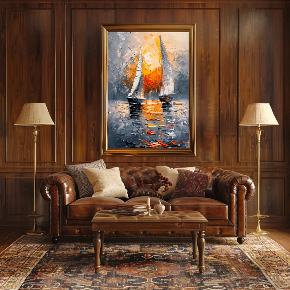 Sailing at Sunset Poster