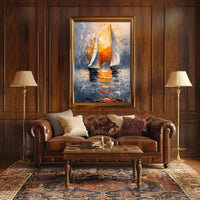 Sailing at Sunset Poster