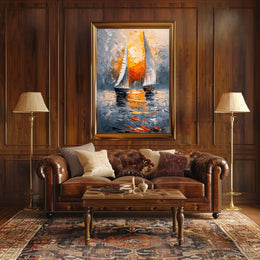 Sailing at Sunset Poster