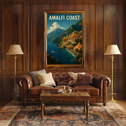 Amalfi Coast Poster Wall Art 18x24 Coastal Decor Print