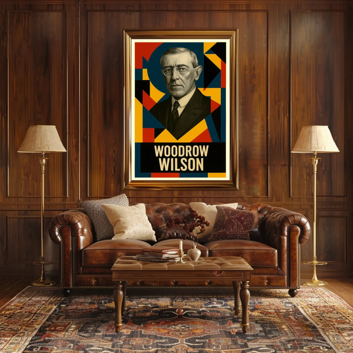 Woodrow Wilson 28th President of the United States Abstract Pop Poster