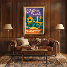 Clifton Park Nostalgia Poster Vintage Riverside Wall Art