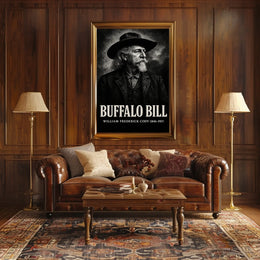 Buffalo Bill Illustrated Art Print Cultural or Heritage Poster