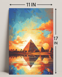 Sunset Over The Pyramids Poster